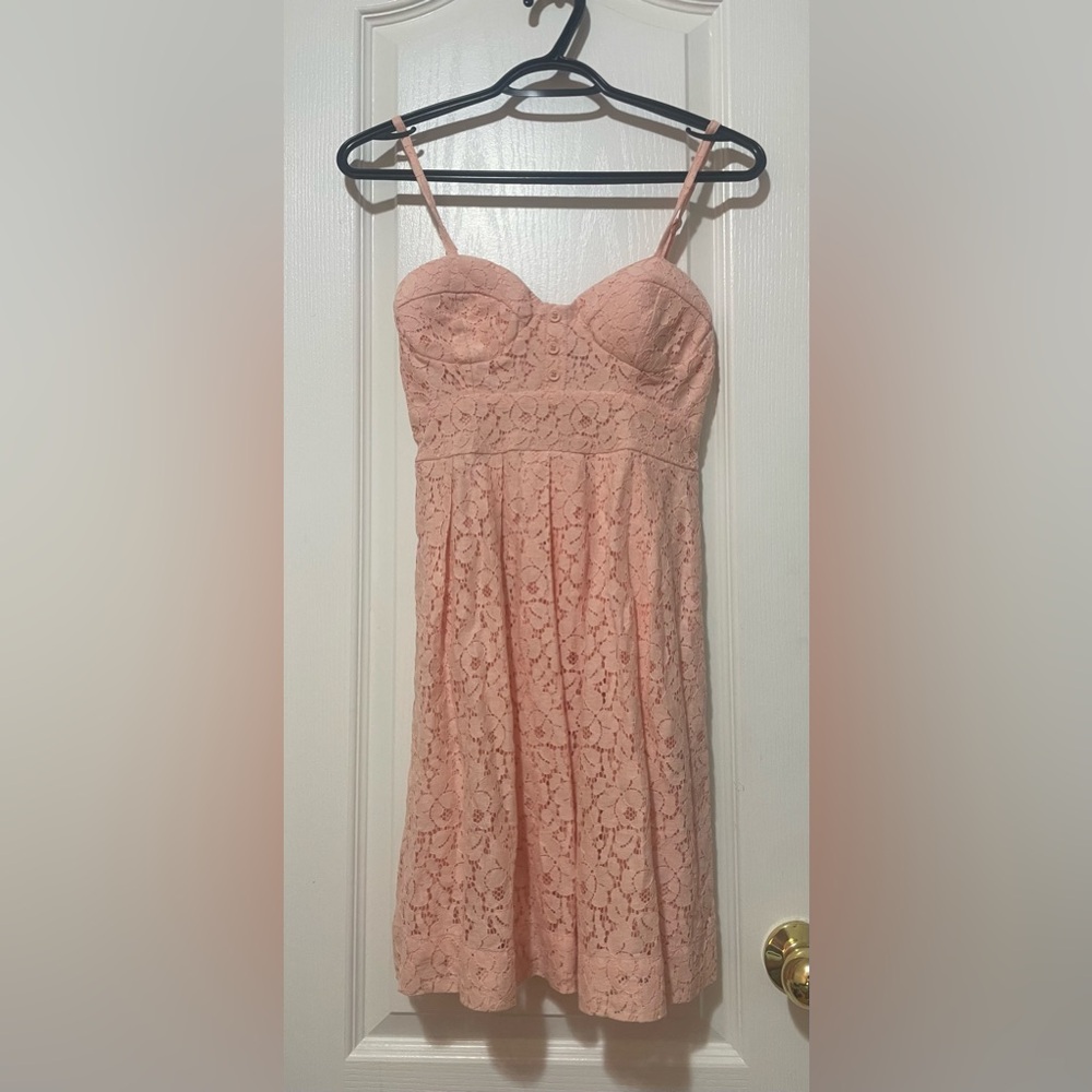 Elegant Pink Lace Dress